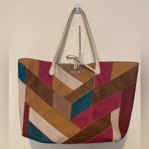 Desigual Colorful Chevron Tote Bag